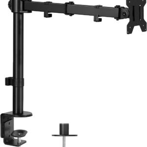 Vivo Single Monitor Arm Desk Mount, Holds Screens up to 32 Inch Regular and 38 Inch Ultrawide, Fully Adjustable Stand with C-Clamp and Grommet Base, VESA 75X75Mm or 100X100Mm, Black, STAND-V001