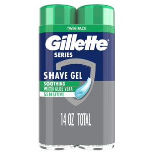Gilette Series 3X Action Shave Gel, Sensitive Twin Pack, 7 Oz (Pack of 2)