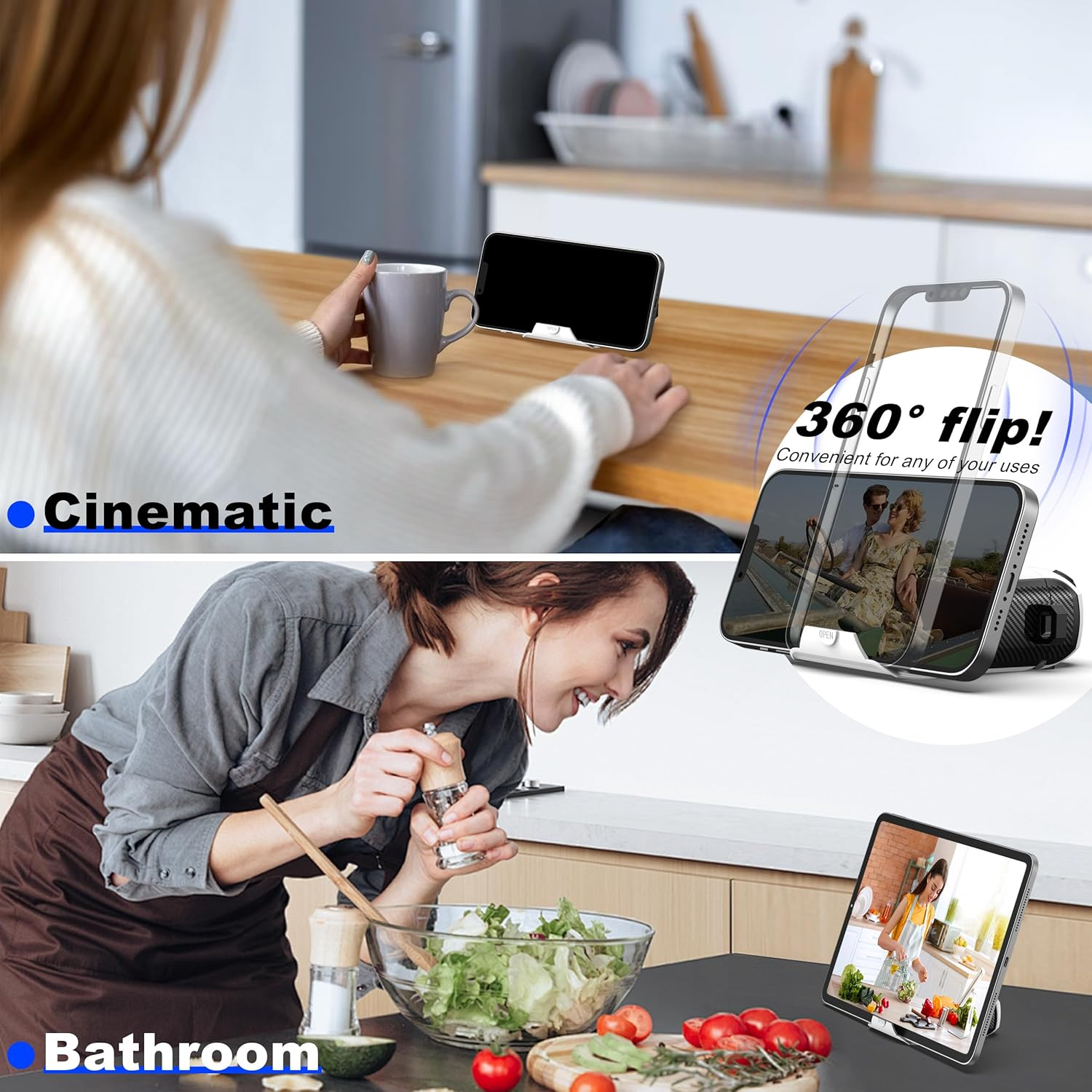 RFUNGUANGO for Airpods Pro1/2 Case 2024 Latest Multi Functional Earphone Case Bracket Function Magsafe Function anti Fall Lock Automatic Open Cover 2024 A+Series-White - Image 6